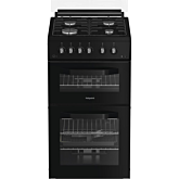 Hotpoint HDG5GCB Gas Double Cooker 50Cm - 59L / 29L With Fast Preheat