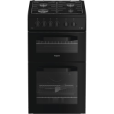 Hotpoint HTG5GCB 50Cm Gas Twin Cooker - Black