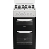 Hotpoint HTG5GCWL 50Cm Gas Twin Cooker With Lid - White