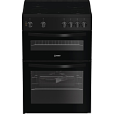 Indesit ITE6VMB 60Cm Electric Twin Cooker With Ceramic Hob - Black