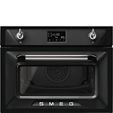 Smeg SO4902M1N Retro Style Built In 45Cm Combination Microwave - Black