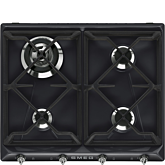Smeg SR964NGH Retro Style 4 Ring Gas Hob - Black