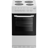 Zenith ZE503W 50Cm Single Oven Electric Cooker With Solid Plate - Hob White