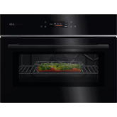 AEG GK7NK62FB 59.5cm Compact Combi Microwave Oven - Gloss Black with Steel Trim