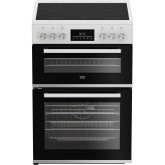 Beko EDC6731W 60Cm Double Oven Electric Cooker With Vitroceramic Hob - White