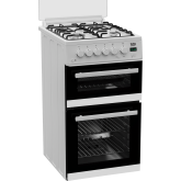 Beko EDG507W 50Cm Twin Cavaty Gas Cooker With Gas Hob - White