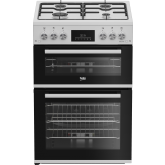 Beko EDG6231W 60cm Twin Cavity Gas Cooker with Enamel Hob - White