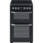 Hotpoint HD5V93CCB 50Cm Double Oven, Ceramic Hob, Catalytic Liners, Multiflow Oven, Display With Sta