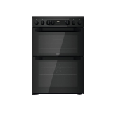 Hotpoint HDEU67V9C2B/UK Double Oven Electric Cooker With Ceramic Hob - Black
