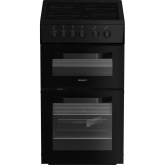Hotpoint HTE5VCB 50Cm Twin Cavity Cooker - Black