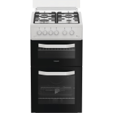 Hotpoint HTG5GCWL 50Cm Gas Twin Cooker With Lid - White