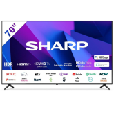 Sharp 4T-C70FN2KL2AB 70" 4K Ultra HD Led Smart TV With Google Assist