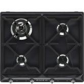 Smeg SR964NGH Retro Style 4 Ring Gas Hob - Black