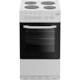 Zenith ZE503W 50Cm Single Oven Electric Cooker With Solid Plate - Hob White