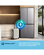Fridgemaster MQ79395ES 79.4cm 65/35 Total No Frost American Fridge Freezer - Silver
