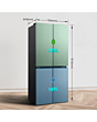 Fridgemaster MQ79395ES 79.4cm 65/35 Total No Frost American Fridge Freezer - Silver