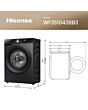 Hisense WF3S1043BB3 10.5Kg 1400 Spin Steam Washing Machine - Black