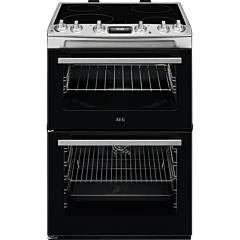 AEG CCX6530ACM 60Cm Double Oven Electric Cooker With Ceramic Hob - Stainless Steel