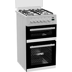 Beko EDG507W 50Cm Twin Cavaty Gas Cooker With Gas Hob - White