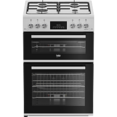 Beko EDG6231W 60cm Twin Cavity Gas Cooker with Enamel Hob - White