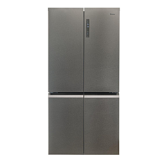 Haier HCR59F19ENMM 90.8Cm Freestanding American Fridge Freezer - Platinum Inox