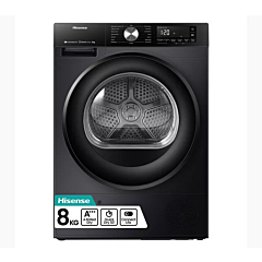 Hisense DH3S802BB3 3S Series Dh3s802bb3 Wifi-Enabled 8Kg Heat Pump Tumble Dryer - Black