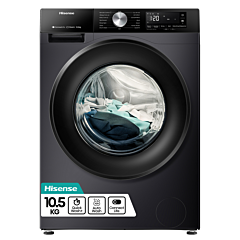 Hisense WF3S1043BB3 10.5Kg 1400 Spin Steam Washing Machine - Black
