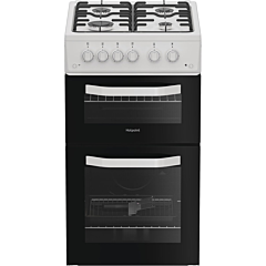 Hotpoint HTG5GCW 50Cm Gas Twin Cooker - White