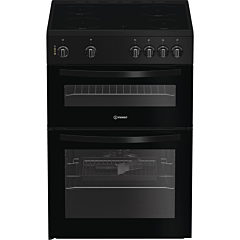 Indesit ITE6VMB 60Cm Electric Twin Cooker With Ceramic Hob - Black