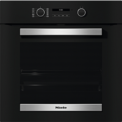 Miele H 2465 BP 59.5cm Built In Electric Single Oven - Black & Stainless Steel