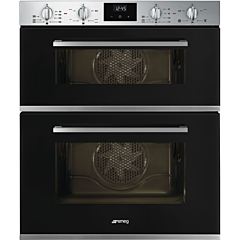 Smeg DUSF400B Cucina Built Under Double Oven - Stainless Steel