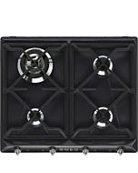 Smeg SR964NGH Retro Style 4 Ring Gas Hob - Black
