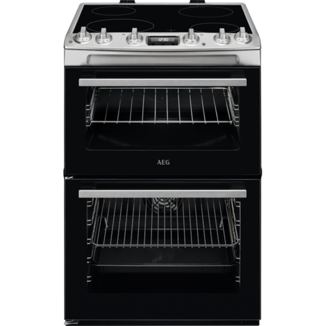 AEG CCX6530ACM 60Cm Double Oven Electric Cooker With Ceramic Hob - Stainless Steel