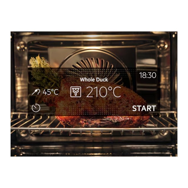 AEG GK7NK62FB 59.5cm Compact Combi Microwave Oven - Gloss Black with Steel Trim