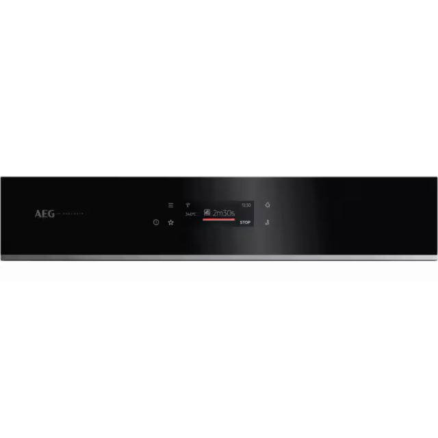 AEG GX7PB63FSB 59.6cm Built In Electric Single Oven - Gloss Black with Steel Trim