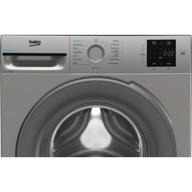 Beko BMN3WT3841S 8Kg 1400 Spin Washing Machine - Silver