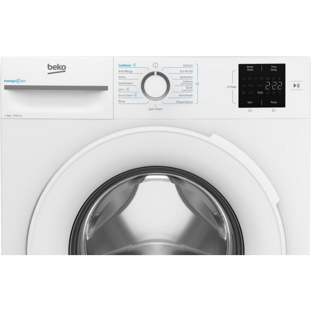 Beko BMN3WT3841W 8Kg 1400 Spin Washing Machine - White