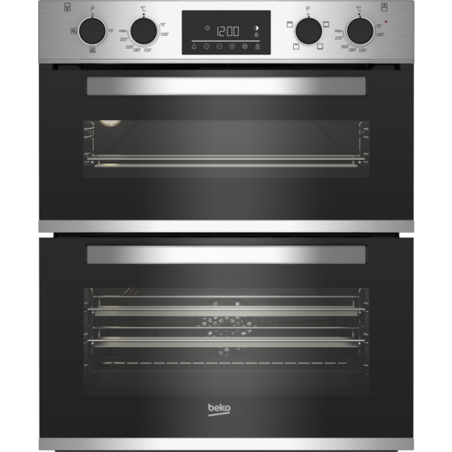 Beko CTFY22309X 59.4Cm Built Under Electric Double Oven - Stainless Steel