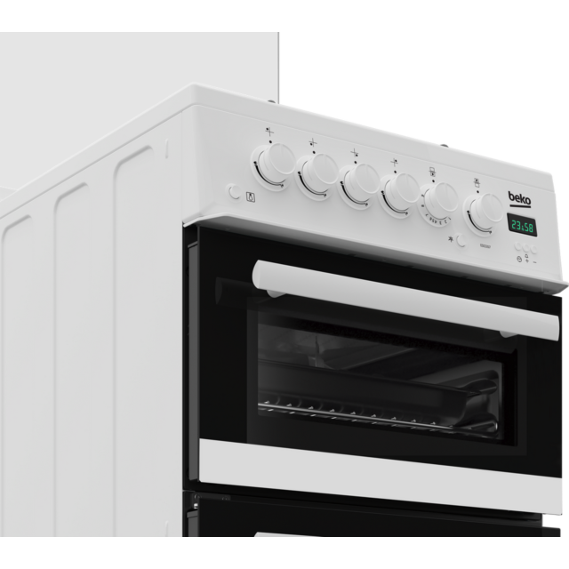 Beko EDG507W 50Cm Twin Cavaty Gas Cooker With Gas Hob - White