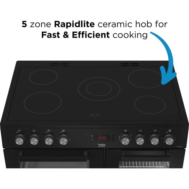 Beko KDVC90K 90Cm Ceramic Range Cooker - Black