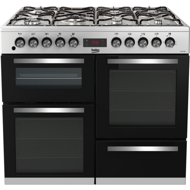 Beko KDVF100X 100Cm Dual Fuel Range Cooker - Stainless Steel
