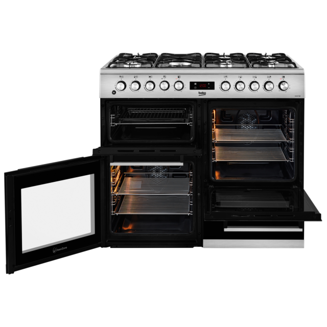 Beko KDVF100X 100Cm Dual Fuel Range Cooker - Stainless Steel