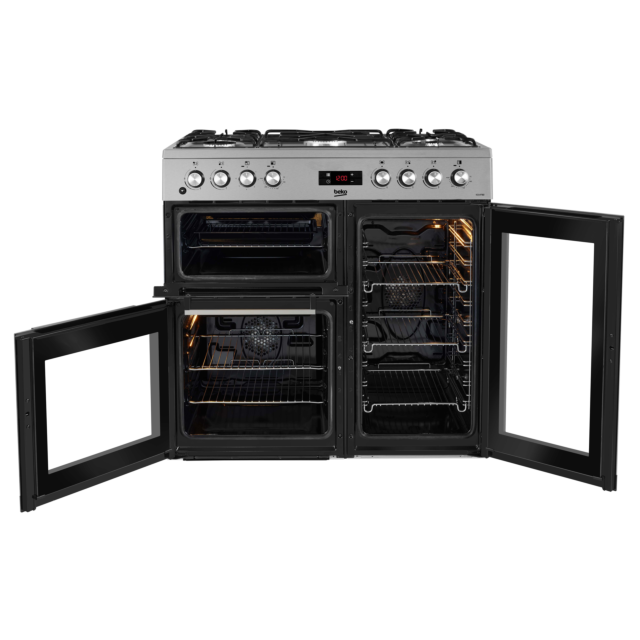 Beko KDVF90X 90Cm Dual Fuel Range Cooker - Stainless Steel