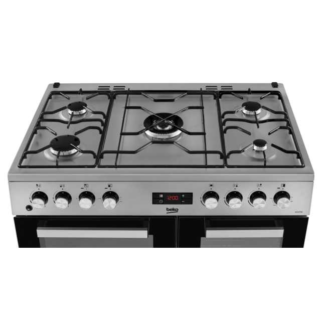 Beko KDVF90X 90Cm Dual Fuel Range Cooker - Stainless Steel