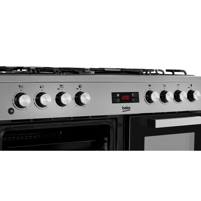 Beko KDVF90X 90Cm Dual Fuel Range Cooker - Stainless Steel