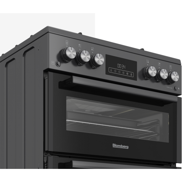 Blomberg GGRN655N 60cm Double Oven Gas Cooker with Gas Hob - Anthracite