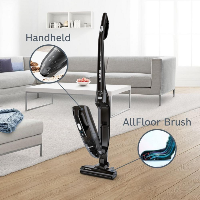 Bosch BCHF220GB Serie 2 2-In-1 Cordless Vacuum Cleaner - 44 Minutes Run Time - Jet Black