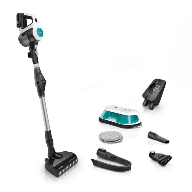 Bosch BCS71HYGGB Cordless Vacuum Cleaner 60 Minutes Run Time - White/Aqua
