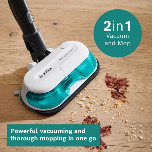 Bosch BCS71HYGGB Cordless Vacuum Cleaner 60 Minutes Run Time - White/Aqua