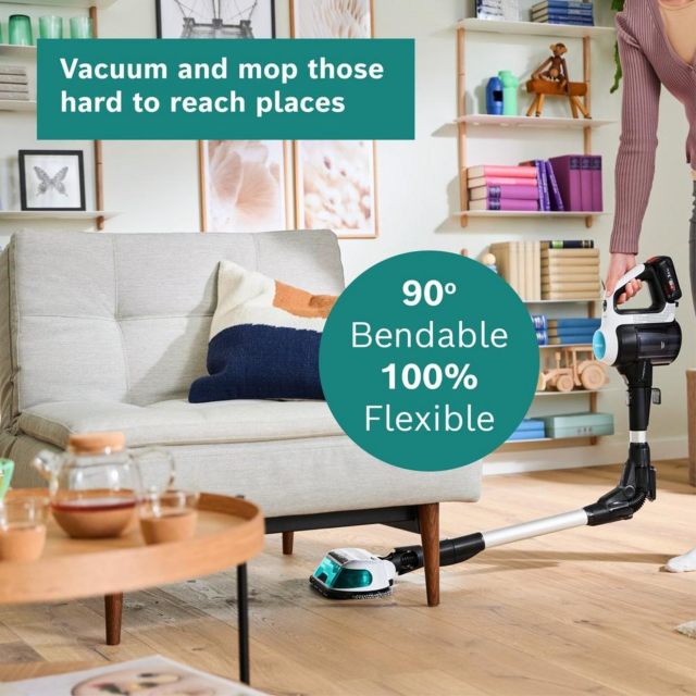 Bosch BCS71HYGGB Cordless Vacuum Cleaner 60 Minutes Run Time - White/Aqua